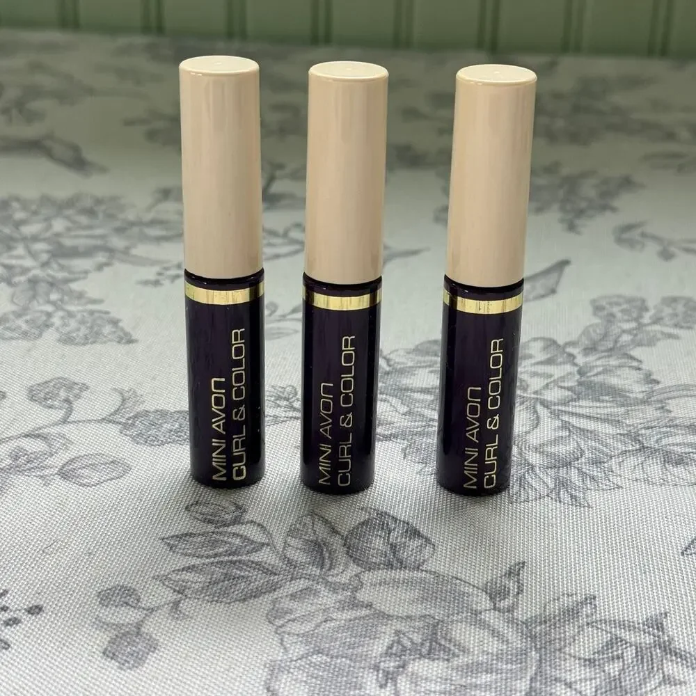Vintage Lot 3 Mini Avon Curl & Color Mascara Sapphire Black Green Prop 80s New